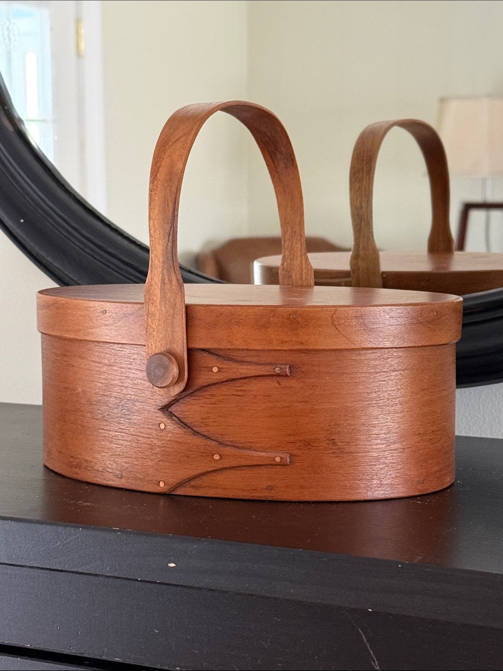 Vintage Shaker Bentwood handled Oval Box